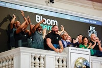 KR Sridhar, CEO of Bloom Energy, gives thumbs-up on the day he rings the opening bell at the New York Stock Exchange on Sept. 29, 2026. 