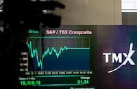 A darkened television studio is seen at the offices of TMX Group, which operates the Toronto Stock Exchange, after the company announced it was shutting down all markets for the rest of the day after experiencing issues with trading on all its exchange platforms in Toronto, Ontario, Canada April 27, 2018. 