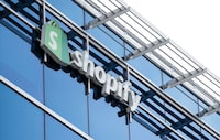 Shopify Inc. signage in Ottawa on Tuesday, May 3, 2022. THE CANADIAN PRESS/Sean Kilpatrick