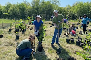 University Health Network employees plant trees to support environmental sustainability and community well-being.