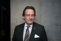 Pierre Karl Peladeau, CEO of Quebecor Inc. at the Freedom Mobile store at 88 Queens Quay West in Toronto, on April 1, 2026. (Fred Lum/The Globe and Mail)
