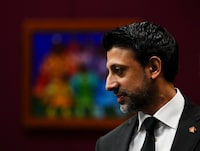 Minister of International Trade, Maninder Sidhu, appears as a witness at a Senate Committee on Foreign Affairs and International Trade at the Senate Building in Ottawa on Thursday, April 16, 2026. THE CANADIAN PRESS/Sean Kilpatrick
