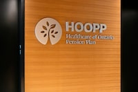 The newf Healthcare of Ontario Pension Plan (HOOPP) logo, at the company’s offices in Toronto, Monday, July 28, 2025. (Galit Rodan/The Globe and Mail)


