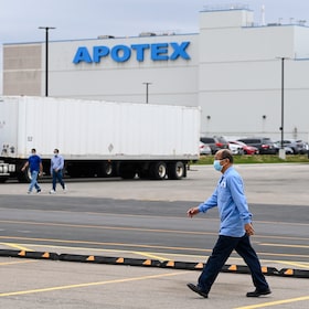 Apotex workers are shown in Toronto on Friday, April 9, 2021. THE CANADIAN PRESS/Nathan Denette