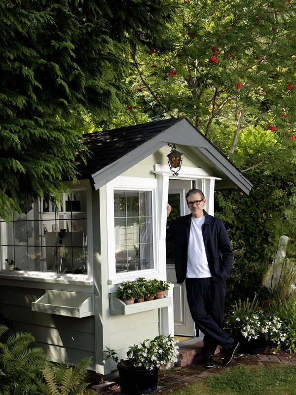 Will Sorrell with his backyard garden office in Victoria, B.C.