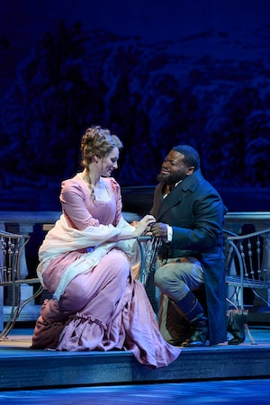 0335 – Victoria Karkacheva as Charlotte and Russell Thomas as Werther in the Canadian Opera Company’s new production of Werther, 2026. Conductor Johannes Debus, director Alain Gauthier, set designer Olivier Landreville, costume designer Lëilah Dufour Forget, and lighting designer Mikael Kangas. Photo: Michael Cooper