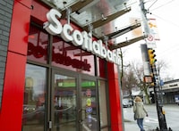 Scotiabank branch at the corner of 12th and Granville in Vancouver, B.C. on March 21, 2025.  