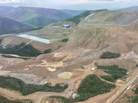 Yukon government officials say 68 dead fish were found last week after a discharge of cyanide contaminated water from the Eagle Gold mine disaster site. Victoria Gold's Eagle gold mine site north of Mayo, Y.T., is shown in this handout aerial photo taken Wednesday, July 3, 2024. THE CANADIAN PRESS/HO - Yukon Government
