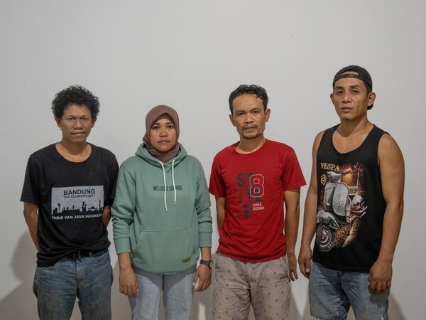From left, Rahman, Rifiana, Safaat and Hamdan have been involved in protests against IHIP. The three men have been called into police station. Rifiana is a lawyer who aids and joins the protests as well.