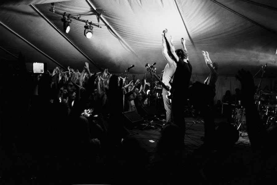 The indie rock band Constantines performs at Sappyfest in 2014. Steve Lambke, a guitarist and vocalist in the band, was the festival’s creative director from 2017 to 2021. 