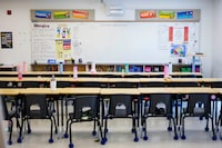 A classroom is seen at Wazoson Public School of the Ottawa-Carleton District School Board (OCDSB) in Ottawa, on Friday, Dec. 5, 2025. THE CANADIAN PRESS/Justin Tang