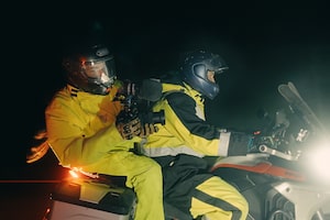 Edwin El Bainou filming and Ryan Kluftinger on their RTW Ducati Multistrada V4 Rally.