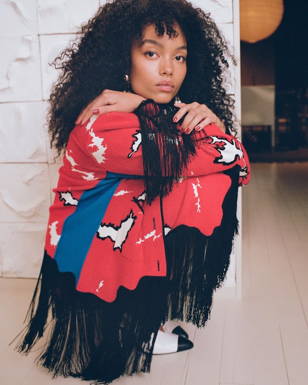 Whitney Peak was front row at Chanel’s Métiers d'art show in New York, which was staged in a downtown subway station and featured statement pieces like the fringed suit, pictured here.