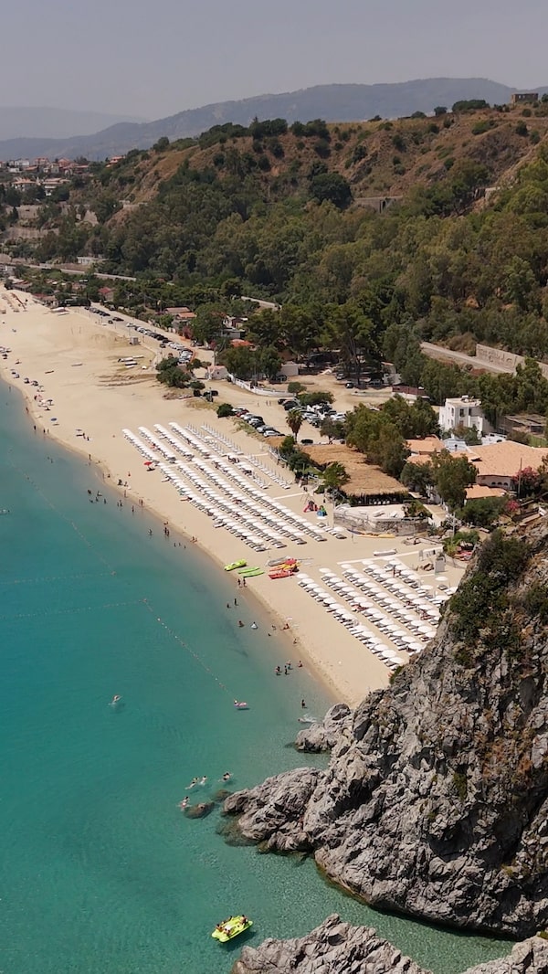 Caminia Beach on Calabria’s Ionian coastline in Italy.