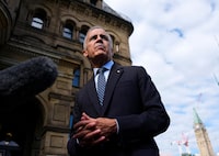 Prime Minister Mark Carney speaks with members of the media in Ottawa, earlier this month.
