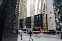 .Brookfield Place signage is pictured in the financial district in Toronto, Friday, Sept. 8, 2023.