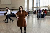 Rachel Wasserman photographed in Toronto's financial district. January 28, 2025. (Kate Dockeray/The Globe and Mail)