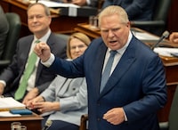 Ontario Premier Doug Ford speaks during Question Period in the Ontario Legislature in Toronto on Tuesday March 24, 2026. THE CANADIAN PRESS/Frank Gunn