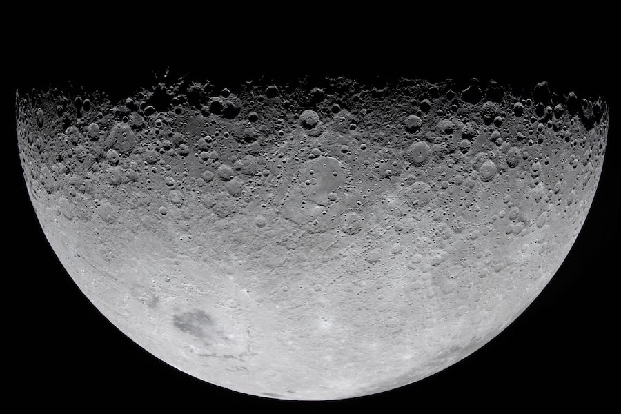 In this image provided by NASA, the Artemis II crew photographed the Moon's crater on Monday, April 6, 2026. (NASA via AP)