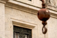 FILE PHOTO: View of the facade as construction continues on the Federal Reserve Board building in Washington, D.C., U.S., September 17, 2025. REUTERS/Ken Cedeno/File Photo