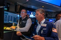 Traders work on the floor of the New York Stock Exchange (NYSE) on July 09, 2026, in New York City.  