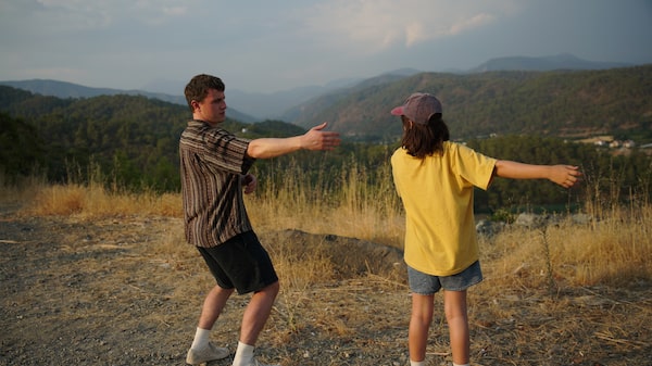 Paul Mescal, left, and Frankie Corio in a scene from "Aftersun."