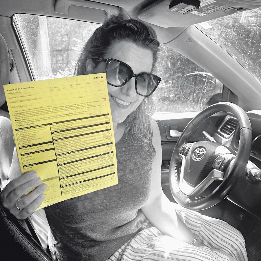 Marissa Stapley the day she passed the test for her G2 driver's licence.