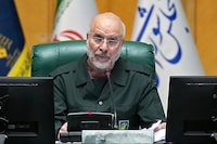 (FILES) In this handout picture provided by Ithe Islamic Consultative Assembly News Agency (ICANA), Iran's Parliament Speaker Mohammad Bagher Ghalibaf, dressed in an IRGC uniform, chairs a session in Tehran on February 1, 2026. Iran's parliament speaker Mohammad Bagher Ghalibaf, who recently emerged as a chief negotiator in talks with the United States, has been appointed to oversee relations with China, Iranian media reported on May 17, 2026. "Mohammad Bagher Ghalibaf has recently been appointed as a special representative of the Islamic republic of Iran for China affairs," Tasnim news agency reported, citing "informed sources", with other media carrying similar reports. (Photo by ICANA NEWS AGENCY / AFP via Getty Images) / ==  RESTRICTED TO EDITORIAL USE - MANDATORY CREDIT "AFP PHOTO / HO /ISLAMIC CONSULTATIVE ASSEMBLY (ICANA)" - NO MARKETING NO ADVERTISING CAMPAIGNS - DISTRIBUTED AS A SERVICE TO CLIENTS ==