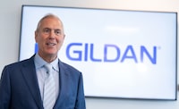 Gildan Activewear Inc. CEO Glenn Chamandy arrives to speak to the media following the company's annual meeting in Montreal on May 28, 2024.