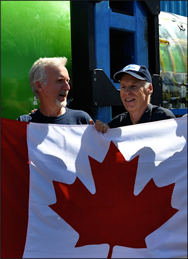 James Cameron and Joe MacInnis from 2012 when the submersible expedition happened.