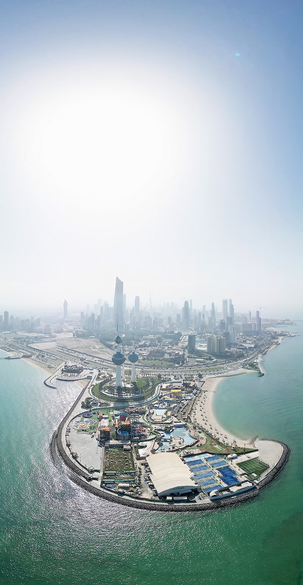 Kuwait City’s Ras al-Ard cape juts into the Persian Gulf – or the Arabian Gulf, as Arab states call it. The seaway usually carries a massive share of the world’s oil, but war has disrupted that flow.