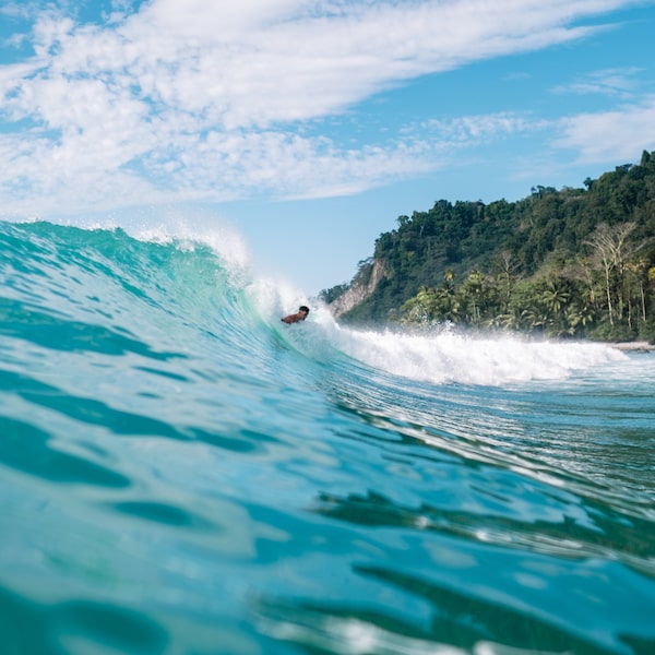 Costa Rica bodysurfer Pablo Solano tackles waves in the southern part of the country.