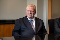 Premier of Ontario Doug Ford visits the Austin Chamber of Commerce on Thursday, April 2, 2026, in Austin, TX. Ford was visiting Texas to encourage continued business between Canada and the U.S. (Sergio Flores for The Globe and Mail)