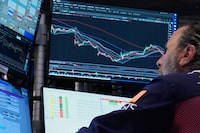 Specialist Michael Pistillo works on the floor of the New York Stock Exchange, Friday, June 26, 2026. 
