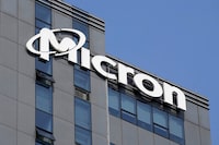 FILE PHOTO: The company logo is seen on the Micron Technology Inc. offices in Shanghai, China May 25, 2023. 