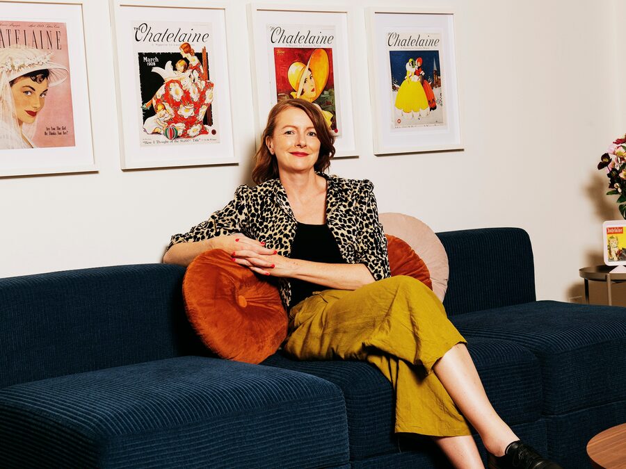 Former Chatelaine editor-in-chief Maureen Halushak in the magazine’s podcast studio in North York, Ont.