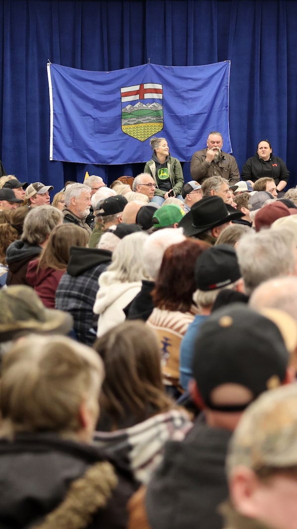 At the Eckville Community Centre on Jan. 14, organizers make their pitch for Alberta’s independence from Canada. Their petition needs nearly 178,000 signatures by May 2 to trigger a referendum on the issue. 