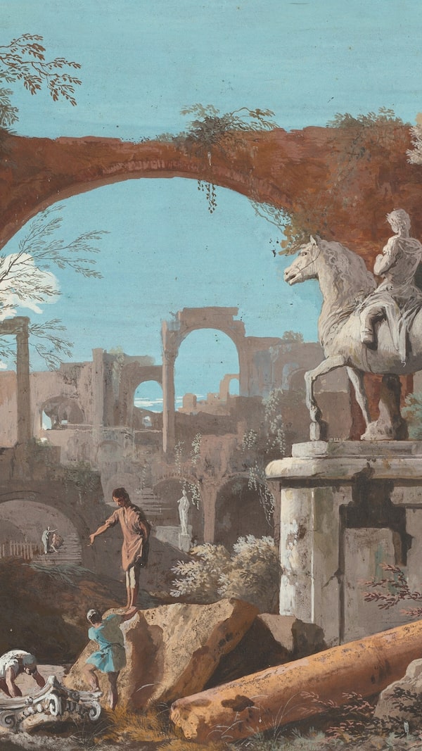 A Capriccio of Roman Ruins, by Marco Ricci (1676-1729).