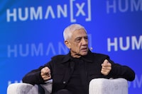 Vinod Khosla speaks onstage during the "Super Reliability vs. Super Intelligence" panel at the HumanX Conference San Francisco 2026 on April 8, 2026