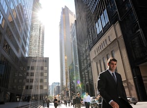 Oct. 6/2008- Pedestrians in the financial distict are photographed near King and Bay Streets as the TSX tumbed in Toronto, Ont. Oct. 6/2008.

Oct. 6/2008
Photo by Kevin Van Paassen/The Globe and Mail